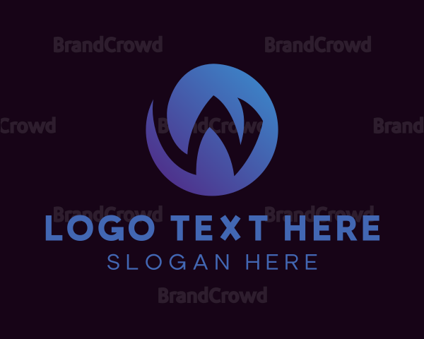 Gradient Circle Letter W Logo