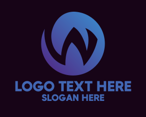 Fang - Gradient Circle Letter W logo design