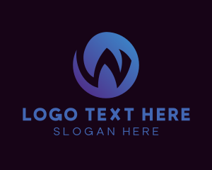 Twitch Streamer - Gradient Circle Letter W logo design