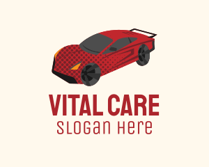 Car Rental - Red Racing Car logo design