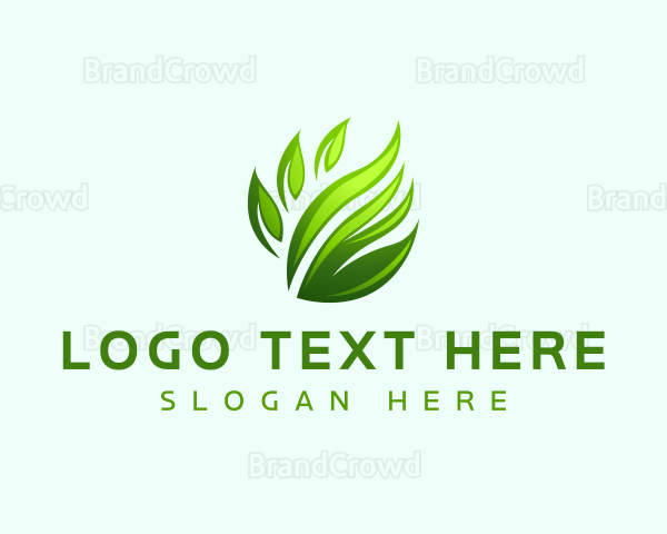 Grass Leaf Lawn Logo