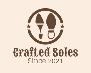 Bootmaker - Cowboy Footsteps Shoes logo design