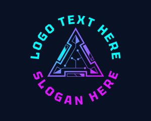 Technology - Neon Technology Triangle logo design
