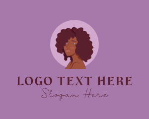 Haircut - Beauty Afro Woman logo design