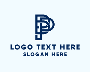Digital Advertising - Business Company Outline Letter BP logo design