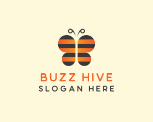 Bee Butterfly Insect logo design