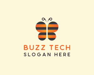 Bee Butterfly Insect logo design