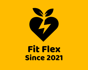 Fitness - Leafy Heart Lightning logo design