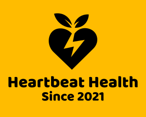 Cardiovascular - Leafy Heart Lightning logo design