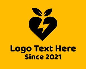 Leafy - Leafy Heart Lightning logo design