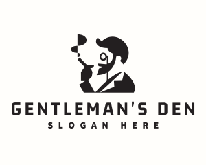 Minimalist Gentleman Smoke logo design