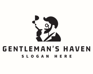 Minimalist Gentleman Smoke logo design