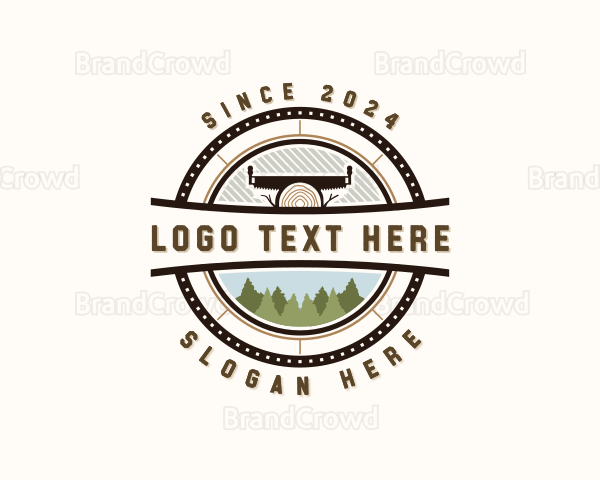 Saw Log Woodwork Logo