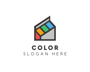 Colorful Ink House logo design