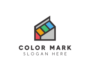 Colorful Ink House logo design