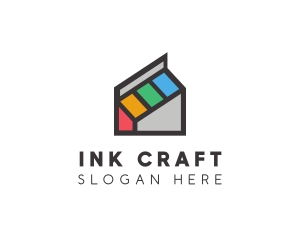 Colorful Ink House logo design