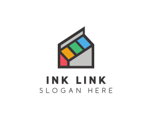 Colorful Ink House logo design