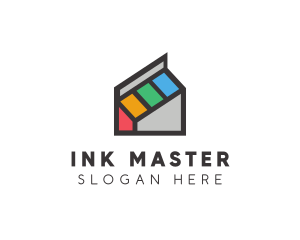 Colorful Ink House logo design