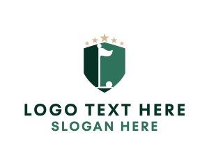 Golfer - Star Golf Shield logo design