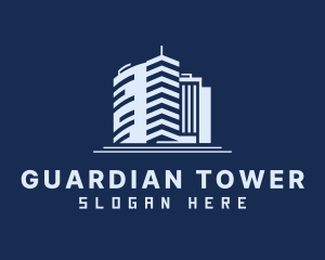 Blue Condominium Tower logo design