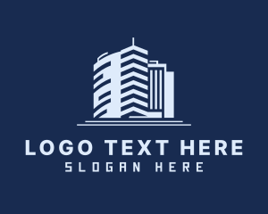 Metropolis - Blue Condominium Tower logo design