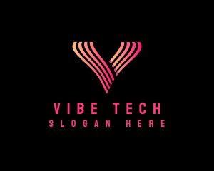 Modern Fashion Tech Letter V logo design