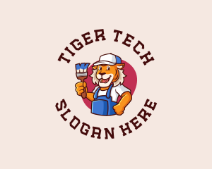 Painter Brush Tiger logo design