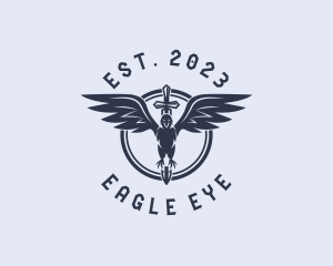 Eagle Wings Sword logo design