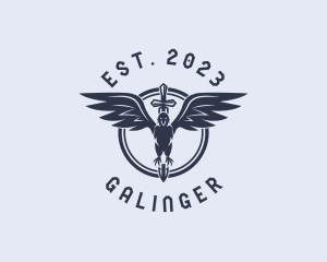 Monarchy - Eagle Wings Sword logo design