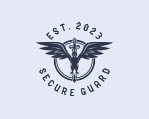 Bird - Eagle Wings Sword logo design