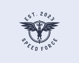 Eagle Wings Sword logo design