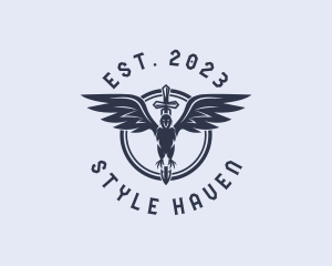 Regal - Eagle Wings Sword logo design