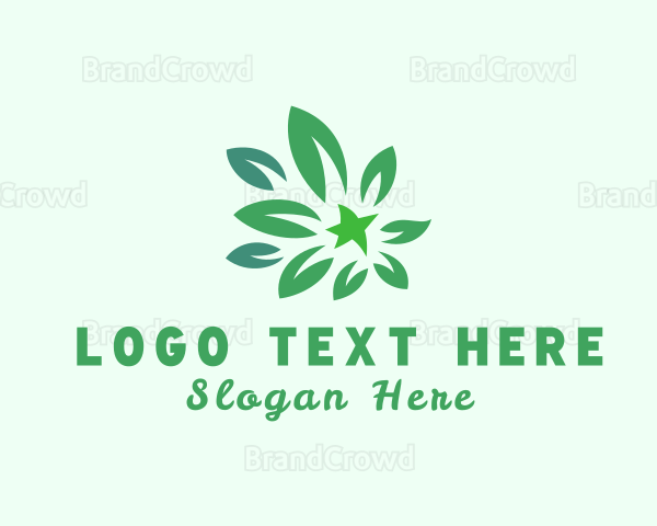 Green Natural Leaves Logo