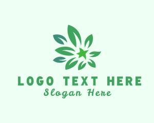 Green Natural Leaves logo design