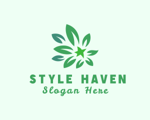 Green Natural Leaves Logo