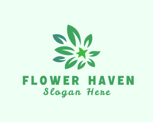 Green Natural Leaves logo design