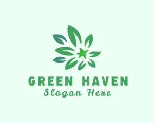 Green Natural Leaves logo design