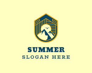 Mountain Summer Shield logo design