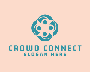 Crowd - Collaboration Community Group logo design