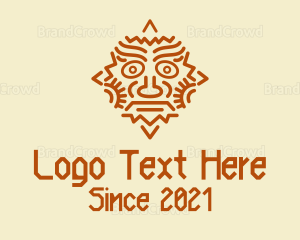 Mayan Sun Mask Logo