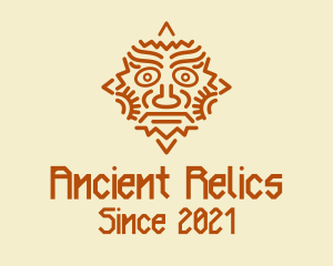 Mayan Sun Mask logo design