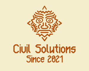 Mayan Sun Mask logo design