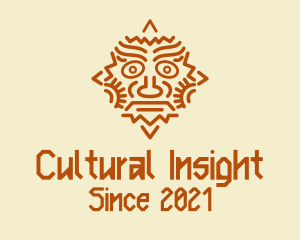 Mayan Sun Mask logo design