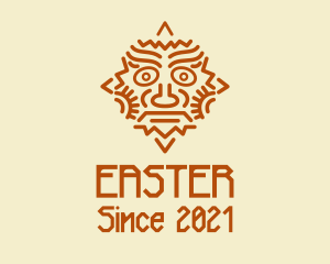 Orange - Mayan Sun Mask logo design