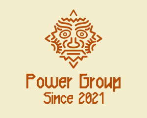 Orange - Mayan Sun Mask logo design
