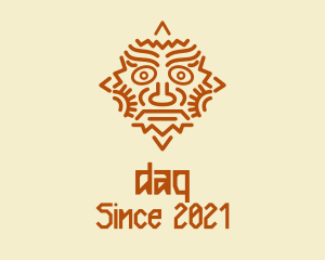 Cultural - Mayan Sun Mask logo design