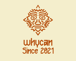 Quetzalcoatl - Mayan Sun Mask logo design