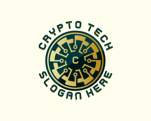 Cryptocurrency Digital Tech logo design