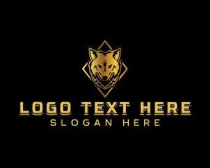 Gold - Wild Wolf Dog logo design