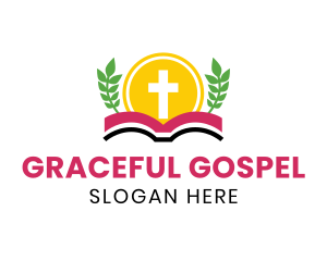 Gospel - Holy Cross Bible Wreath logo design